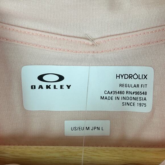 Oakley Hydrolix Sand Print Pastel Orange Polo Shirt Short Sleeve Men's Size M - Picture 5 of 10